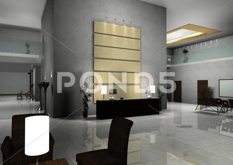 Modern design interior of hall,corridor. Stock Illustration