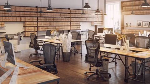 Modern design interior office. Stock Illustration
