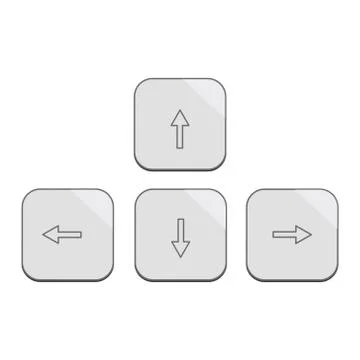 Modern design keybord arrows set in silver 스톡 일러스트