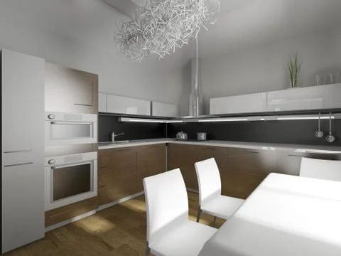 Modern design kitchen Stock Illustration