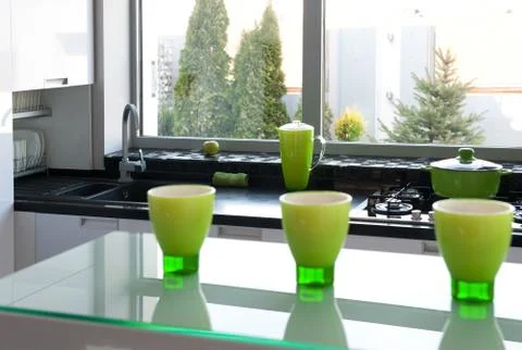 Modern design Kitchen Interior Stock Photos