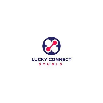 Modern design LUCKY CONNECT STUDIO logo design Stock Illustration