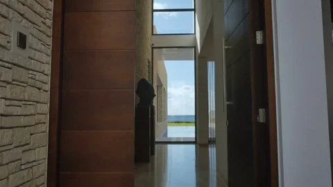 Modern design of luxury villa on wonderful island Stock Footage