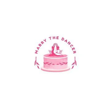 Modern design MARRY THE DANCER cake logo design Stock Illustration