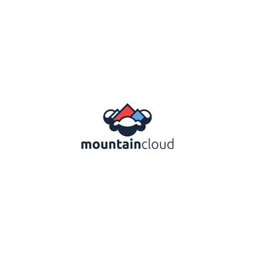 Modern design Mountain Cloud high logo design Stock Illustration