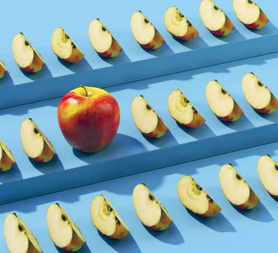 Modern design pattern 3d illustration with apples Stock Photos