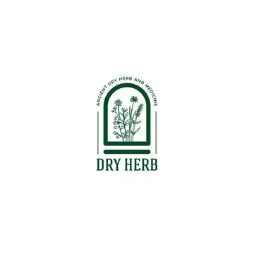 Modern design Pattern color DRY HERB logo design Stock Illustration