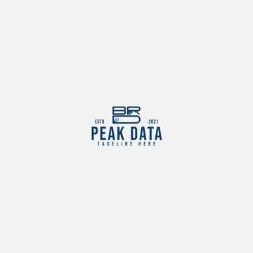 Modern design PEAK DATA view contour logo design Stock Illustration