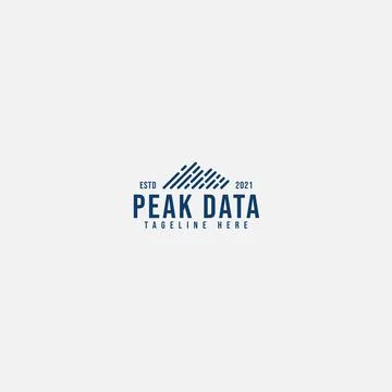 Modern design PEAK DATA view contour logo design Illustrazione stock