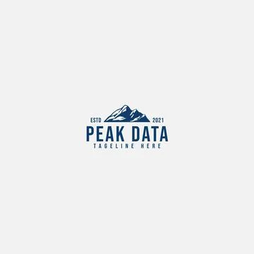 Modern design PEAK DATA view contour logo design Stock Illustration