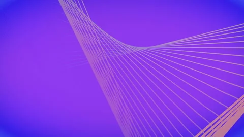 Modern design with pink lines on violet background loop animation. 3d rendering Stock Footage 159784584