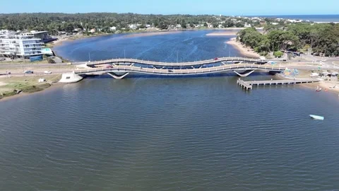 Modern Design of Puente de La Barra. Uruguay Stock Footage 341247338