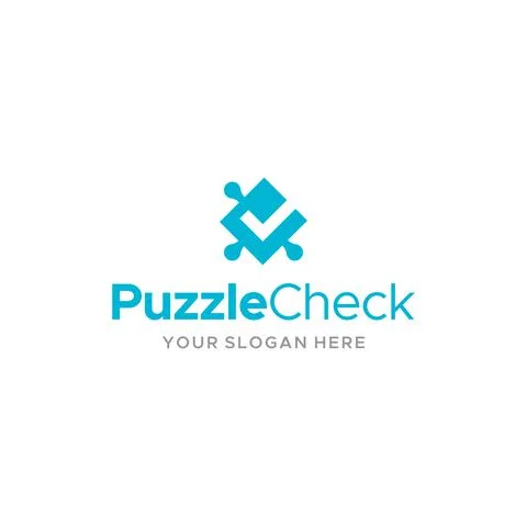 Modern design PUZZLE CHECK control logo design Stock Illustration