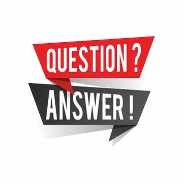 Modern design question answer text on speech bubbles concept. Vector illustra Illustrazione stock