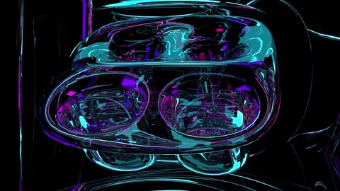Modern design sculpture with glass elements and bright colors in an abstract Stock Footage 329795718