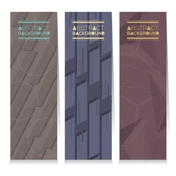 Modern Design Set Of Different Three Stripes Graphic Vertical Banners Vector Illustrazione stock