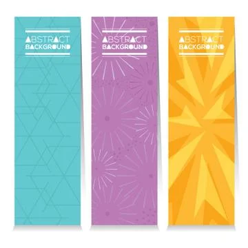 Modern Design Set Of Different Three Stripes Graphic Vertical Banners Stock Illustration