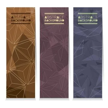 Modern Design Set Of Different Three Stripes Graphic Vertical Banners Stock Illustration