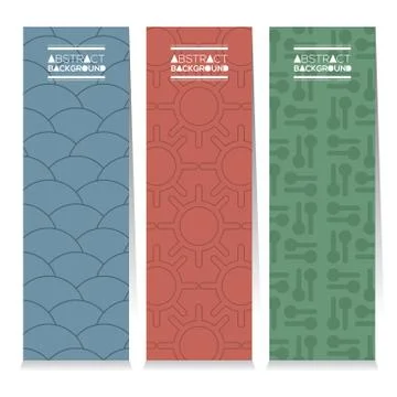 Modern Design Set Of Different Three Graphic Vertical Banners Vector Illustra Stock Illustration