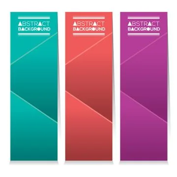 Modern Design Set Of Three Abstract Colorful Vertical Banners Vector Illustra Stock Illustration