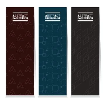 Modern Design Set Of Three Graphic Vertical Banners Vector Illustration Stock Illustration
