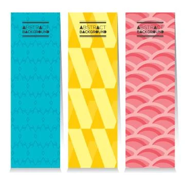 Modern Design Set Of Three Graphic Vertical Banners Vector Illustration Stock Illustration