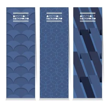 Modern Design Set Of Three Graphic Vertical Banners Vector Illustration Stock Illustration