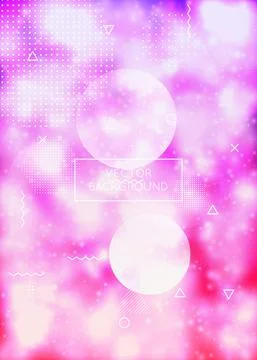 Modern Design. Shiny Fluorescent Composition. Geometric Shape. M Stock Illustration
