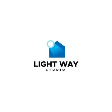 Modern design simple LIGHT WAY STUDIO logo design Stock Illustration