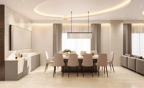 Modern Design A Sleek and Chic Dining Room for Entertaining Guests Stock-Illustration