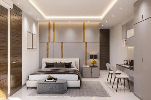 Modern Design A Sleek and Chic Bedroom for Your Child Stock-Illustration