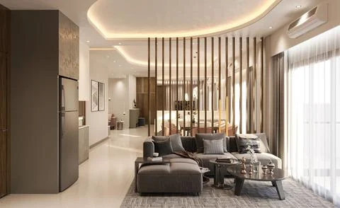 Modern Design A Sleek and Chic Living Room for Your Home Stock-Illustration