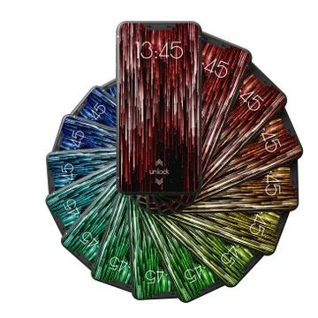 Modern design of smartphone. 3d illustration of brandless phone design. Stock Illustration