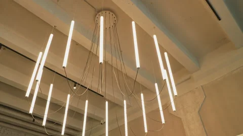 Modern design solution lighting in the apartment hall Stock Footage 211139583