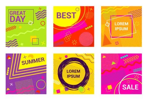 Modern design square web banner. For social media mobile apps. Stock Illustration