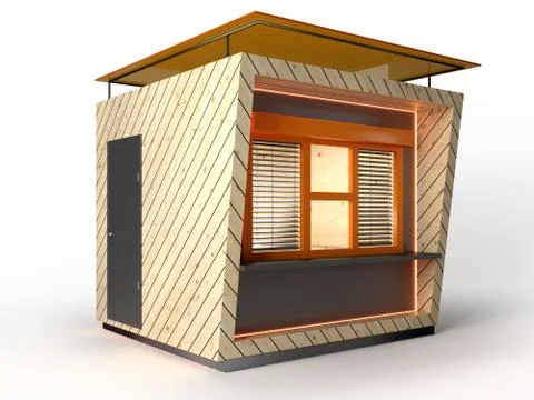 Modern design store booth 3d rendering Stock Illustration