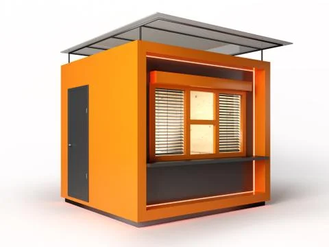 Modern design store booth 3d rendering Stock Illustration