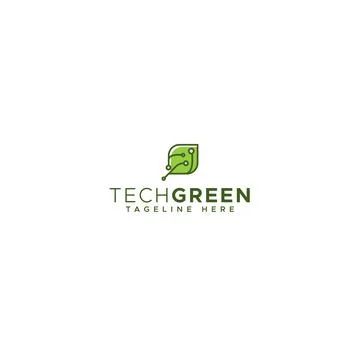 Modern design TECH GREEN future leaf logo design Illustrazione stock