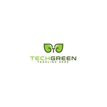 Modern design TECH GREEN future leaf logo design Stock Illustration
