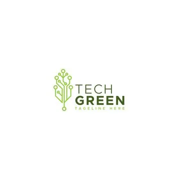Modern design TECH GREEN future leaf logo design Stock Illustration