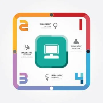 Modern design template / can be used for infographics / numbered banners / li Stock Illustration