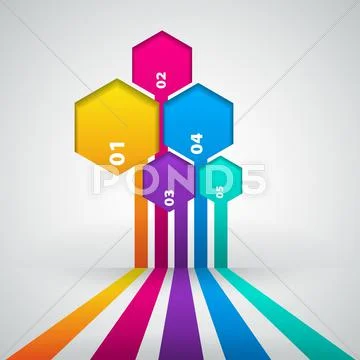 Modern design template with numbered banners, business infographics Stock Illustration