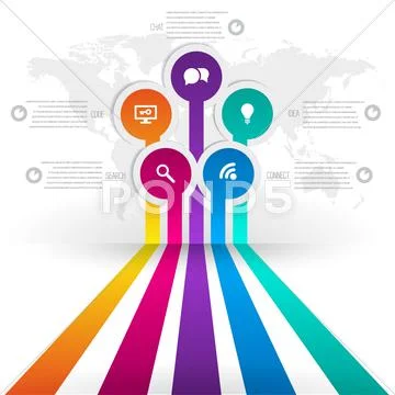 Modern design template with numbered banners, business infographics Stock Illustration