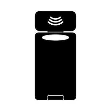 Modern Design Trash Bin with Touch Open Lid in Minimalist Black and White Stock Illustration