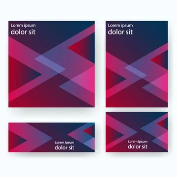 Modern design triangle pattern banner templates set for print Stock Illustration