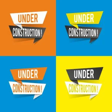 Modern design under construction text on speech bubbles concept. Vector illus Stock Illustration
