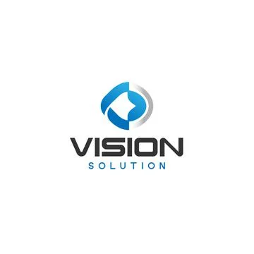 Modern design VISION SOLUTION era logo design Stock Illustration
