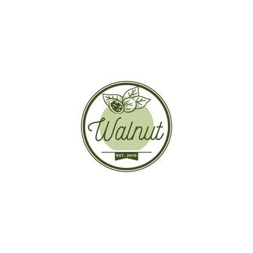 Modern design WALNUT leaf nature green logo design Stock Illustration