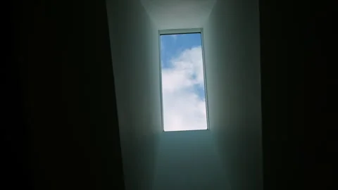 Modern design window or skylight in a modern apartment, home interior. Stock-Footage 252858163