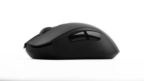 Modern design wireless mouse for computer on white background Stock Photos